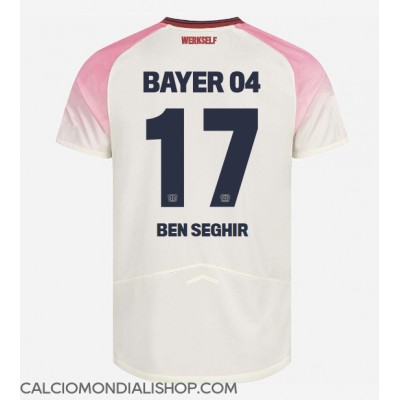 Maglie da calcio Bayer Leverkusen Eliesse Ben Seghir #17 Seconda Maglia 2025-26 Manica Corta Maglie da calcio Bayer Leverkusen Eliesse Ben Seghir #17 Seconda Maglia 2025-26 Manica Corta